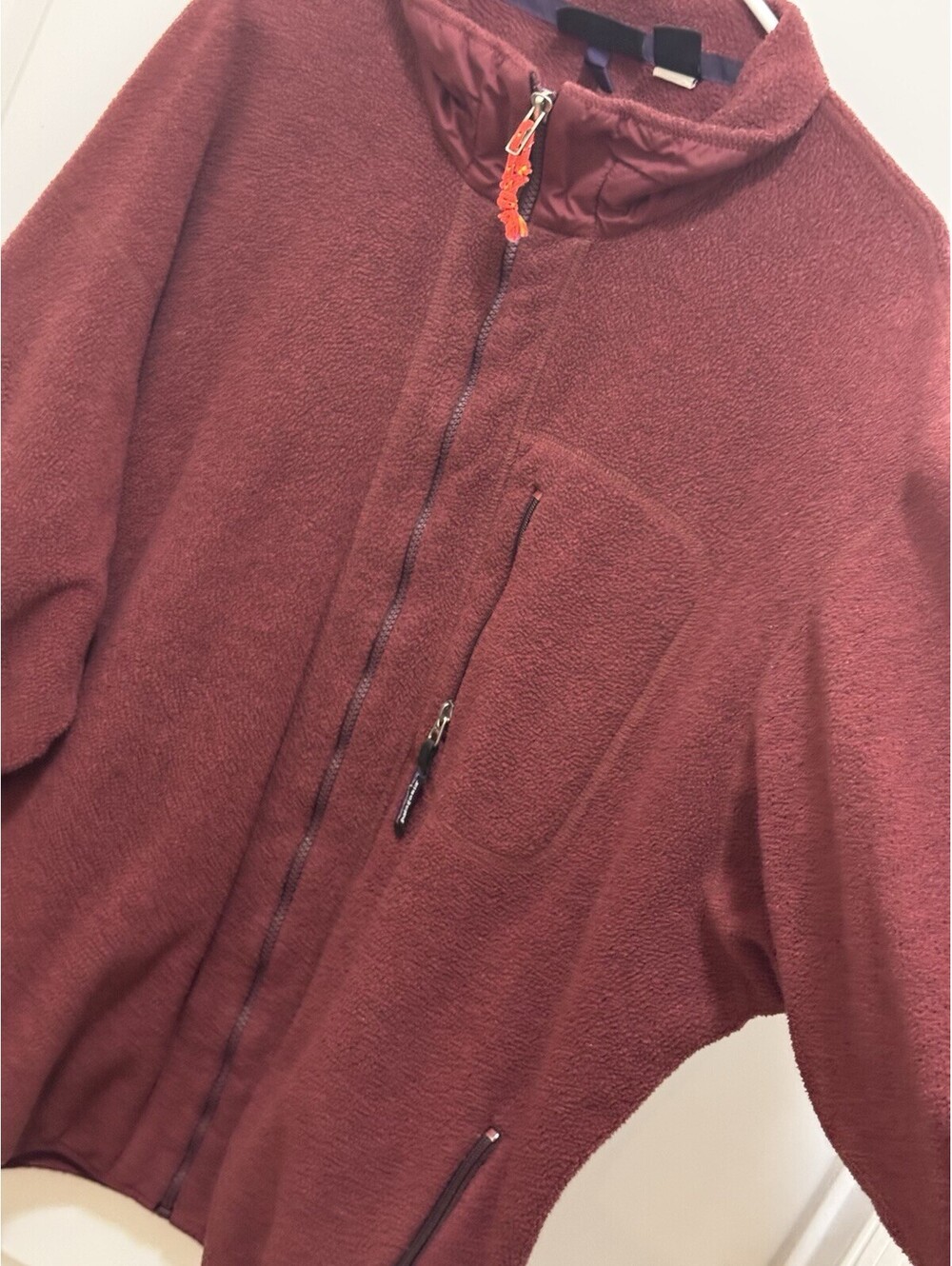 Patagonia Synchilla Fleece Jacket Mens XXL Burgundy Full Zip Chest Pocket 2XL - Picture 3 of 9